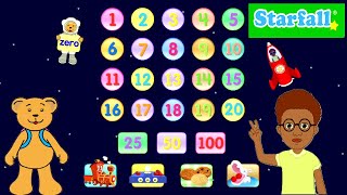 Preschool Learning Activity  Starfall Numbers 1 to 100 [upl. by Norrie]