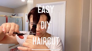 EASY DIY ponytail layered haircut tutorial  How to cut hair at home [upl. by Normalie511]