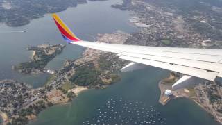 Southwest Flight Landing at Boston Logan Airport  82916 [upl. by Sioled605]