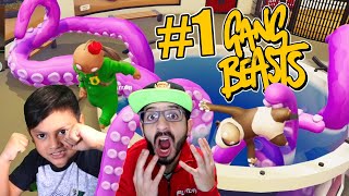 LUCHAS LOCAS EN EL ACUARIO  Monstruo en Gang Beasts Gameplay  JUEGOS KARIM JUEGA [upl. by Llenal672]