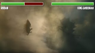 Rodan vs Jets and King Ghidorah WITH HEALTHBARS  HD  Godzilla King of the Monsters [upl. by Nosinned]