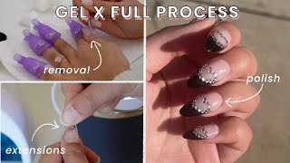 How I do my Gel X Nails at Home from START to FINISH Removal Extensions and Polish [upl. by Chuck]