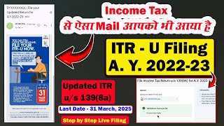 File your Updated Return for AY202223  File Income Tax Return For AY 202223  File ITRU [upl. by Tine161]