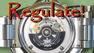 How to Regulate The Certina DS Action Diver Powermatic 80 movement [upl. by Anirret]