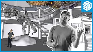 3D Modeling JURASSIC PARK Visitor Center LIVE [upl. by Perice296]