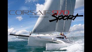 Corsair 970 trimaran at the 2018 New England Boat Show [upl. by Ednalrim]