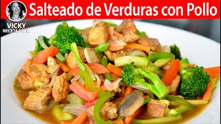 Salteado de Verduras con Pollo  VickyRecetaFacil [upl. by Troyes865]