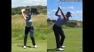 Justin Thomas golf swing  Long Iron faceon amp downtheline July 2017 [upl. by Daphne]