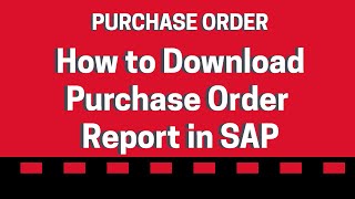 How to SAP Purchase Order report Download2022 [upl. by Llecram]