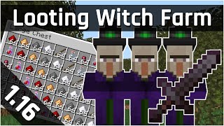 Looting Witch Farm Tutorial  Minecraft 116117 Java Edition [upl. by Jacinto]