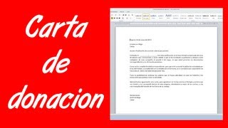 Como hacer una carta de donación [upl. by Atined516]