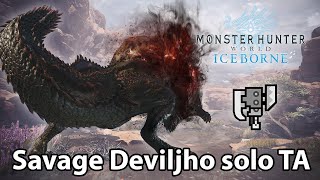 MHW Iceborne  Savage Deviljho solo Switch Axe  437 TA rules [upl. by Akenihs]