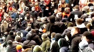 CSKA  ROMA fans clash 071118 [upl. by Allemrac]