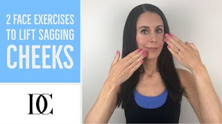 2 Face Exercises To Lift Sagging Cheeks [upl. by Aitnohs]