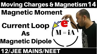 Moving Charges n Magnetism 14  Magnetic Moment Current Loop as Magnetic Dipole  JEENEET [upl. by Hanej]