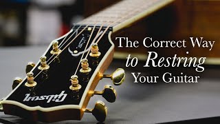 How to Restring An Acoustic Guitar  The Tour Tech Tutorial [upl. by Nerac489]