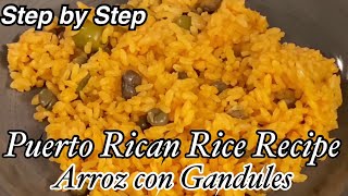 How To Make Puerto Rican RiceArroz con Gandules Step by Step Easy [upl. by Keely]