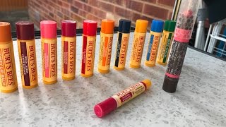 BURTS BEES Lip Balm Collection amp Reviews [upl. by Ellehsram]