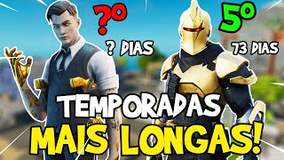 TOP TEMPORADAS MAIS LONGAS DO FORTNITE [upl. by Llevel]