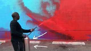 How to Paint Art with a Fire Extinguisher  Street art and Murals [upl. by Etireuqram]