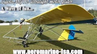 Zigolo MG12 motorized ultralight motor glider sailplane from AeroMarine LSA [upl. by Hokanson738]