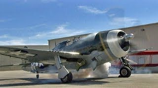 Restored WWII Republic P47 Thunderbolt quotRazorbackquot Fighter Flight Demo [upl. by Winter]