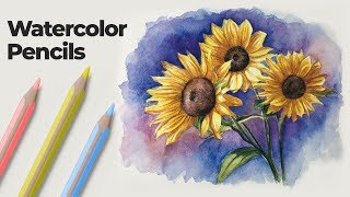 How to Use Watercolor Pencils  Techniques and Demonstration [upl. by Eniarrol]