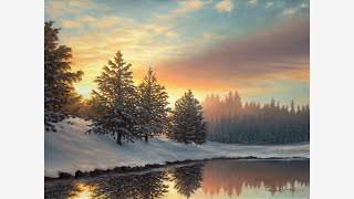 A Snowy Winter Landscape Painting  quotOne Quiet Morningquot [upl. by Hermione901]