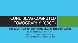 CONE BEAM COMPUTED TOMOGRAPHY CBCT [upl. by Annahsat]