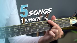 Play 5 EASY Acoustic Guitar Riffs With 1 Finger [upl. by Combes]