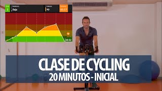 🚲 Entrenamiento BICICLETA estática 20 MIN clase 15  CLASE de CYCLING INICIAL [upl. by Mahan]