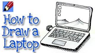 How to draw a Laptop Computer Real Easy [upl. by Marigolda320]