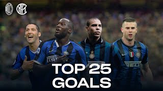 AC MILAN vs INTER  TOP 25 GOALS  Lukaku Ronaldo Vieri Materazzi and more 🔥⚫🔵 [upl. by Anoerb]