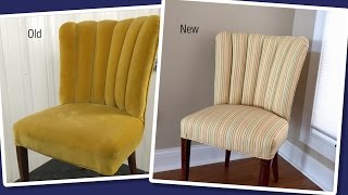 Reupholstering a Channel Back  Fluted Back Chair [upl. by Ytisahcal84]