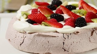 Chocolate Pavlova Recipe Demonstration  Joyofbakingcom [upl. by Albertina]