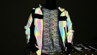 Chinastars Iridescent rainbow reflective fabric for jacket  the new favorite of fashion designers [upl. by Ostraw]