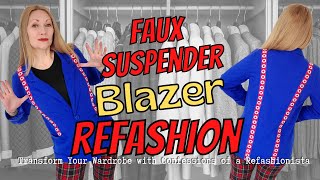 Faux Suspender Blazer Refashion [upl. by Hyrup931]