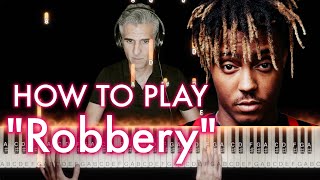 Juice WRLD  Robbery PIANO TUTORIAL how to REALLY play it  Sheet Music  Chords  RIP Juice WRLD [upl. by Merridie]