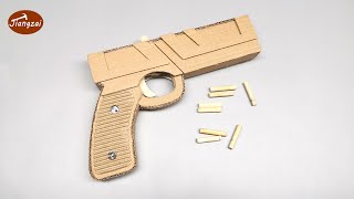 How to Make a Cardboard Gun That Shoots Easy  DIY cardboard gun crafts [upl. by Yssor112]