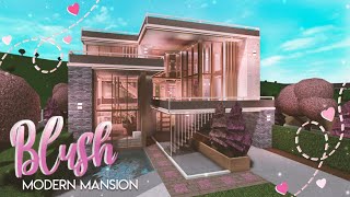 BLOXBURG Blush Modern Mansion  she speaks  House Build [upl. by Boylston]