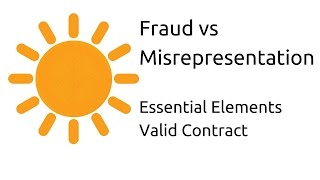 Fraud vs Misrepresentation  Other Essential Elements of a Valid Contract  CA CPT  CS amp CMA [upl. by Enybor91]