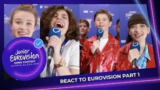 Junior Eurovision stars REACT to Eurovision  Part 1 [upl. by Llertnauq]