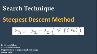 Steepest Descent Method  Search Technique [upl. by Horgan]