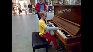 8 Year Old Piano Prodigy Jay Lewington Plays Chopin at St Pancras Station London [upl. by Schulein]