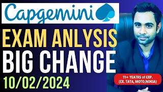 Capgemini Exam Analysis  Capgemini 10th Feb Exam  Pratik Shrivastava🔥 [upl. by Yblek892]