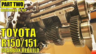 TOYOTA R150FR151F GEARBOX ASSEMBLY  Building a hybrid Hilux transmission PART TWO [upl. by Arihas]