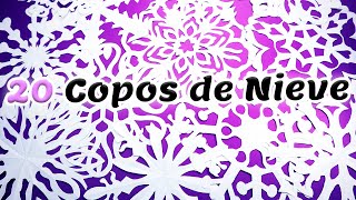 20 Diseños diferentes de copos de nieve en papel  técnica de kirigami ⭐ [upl. by Anaej559]