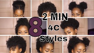 8 SUPER QUICK HAIRSTYLES ON SHORT 4C HAIR [upl. by Anirbak171]