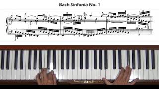 Bach ThreePart Invention Sinfonia No 1 in C major BWV 787 Piano Tutorial [upl. by Mariele958]