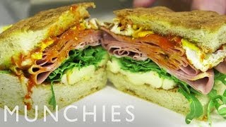 How to Mortadella Sandwich with Michael White [upl. by Haelak]